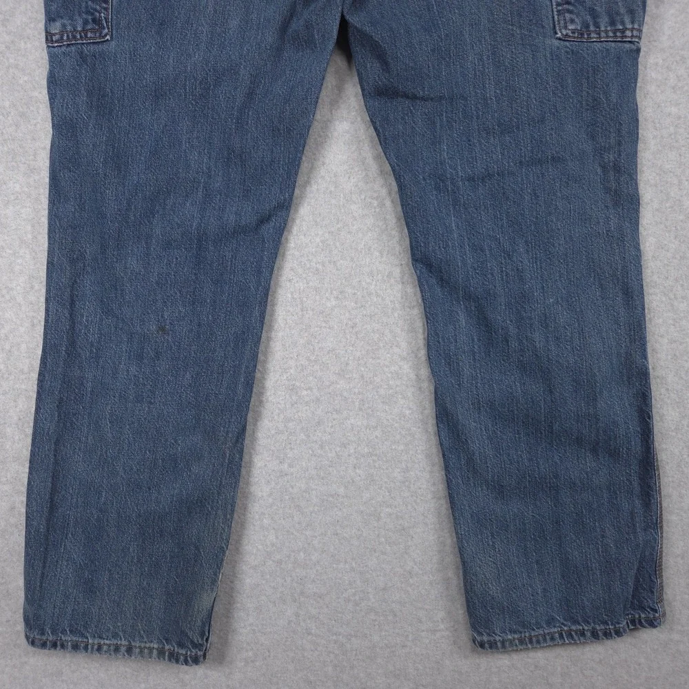 Carhartt Loose Fit Mens Size 36x32 Distressed Grunge Blue Denim Jeans BD4941-M
